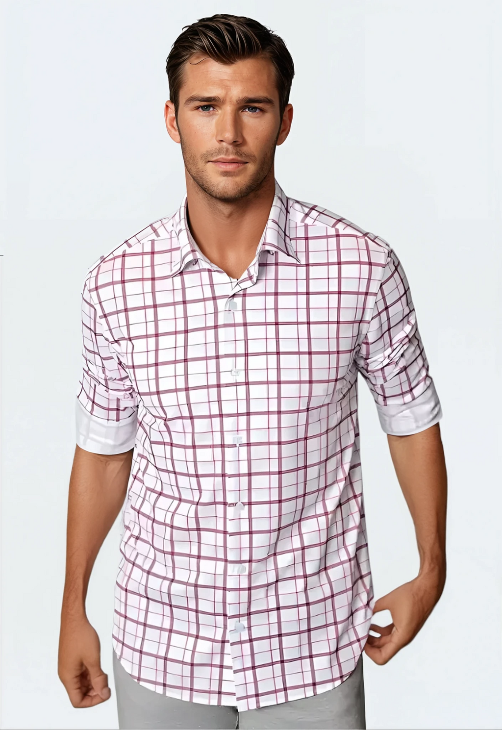 Buki Carnaby Plaid Long Sleeve Tech Shirt — main product shot