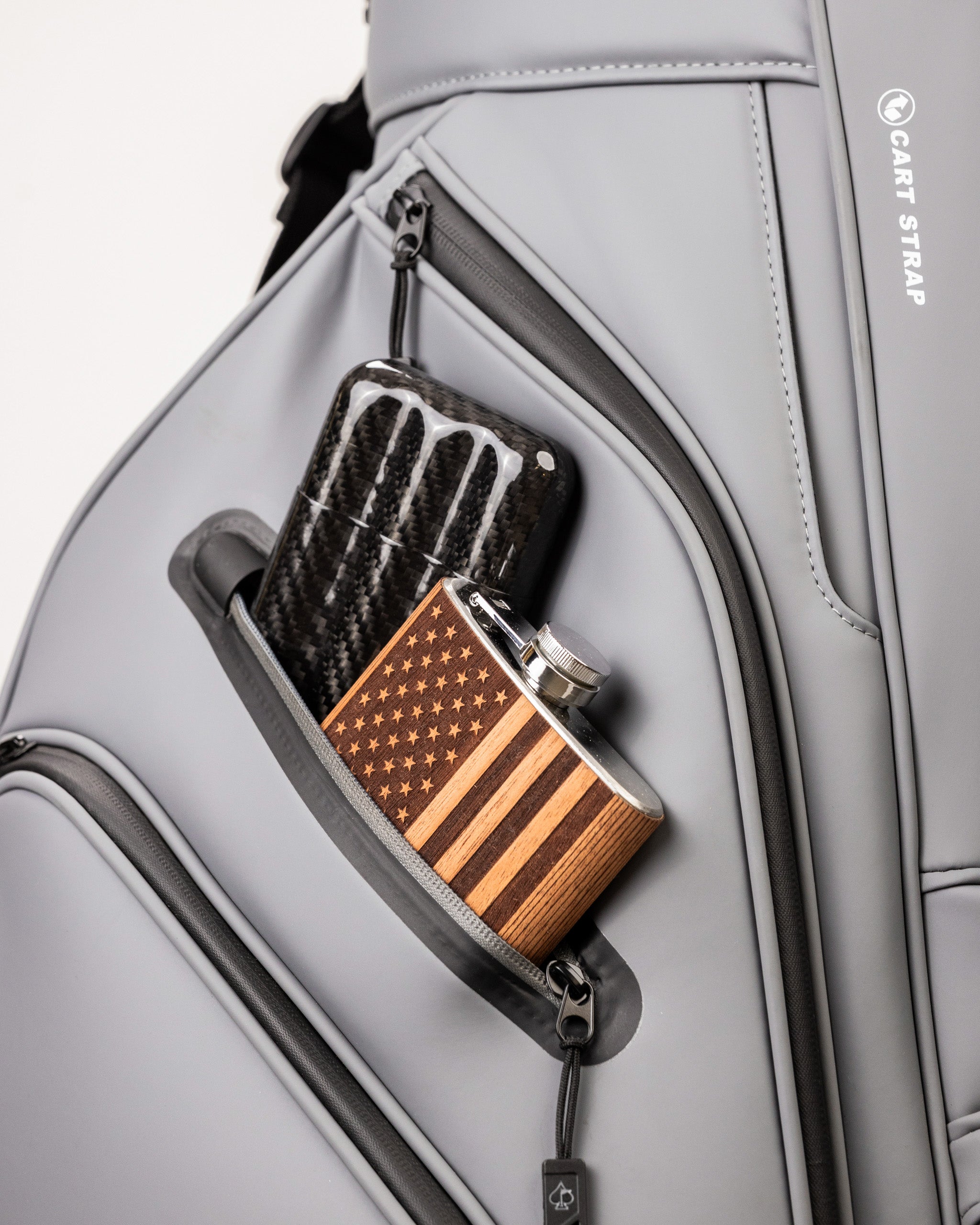 Pins and Aces Player Preferred™ Cart Bag - Flat Ash — color detail
