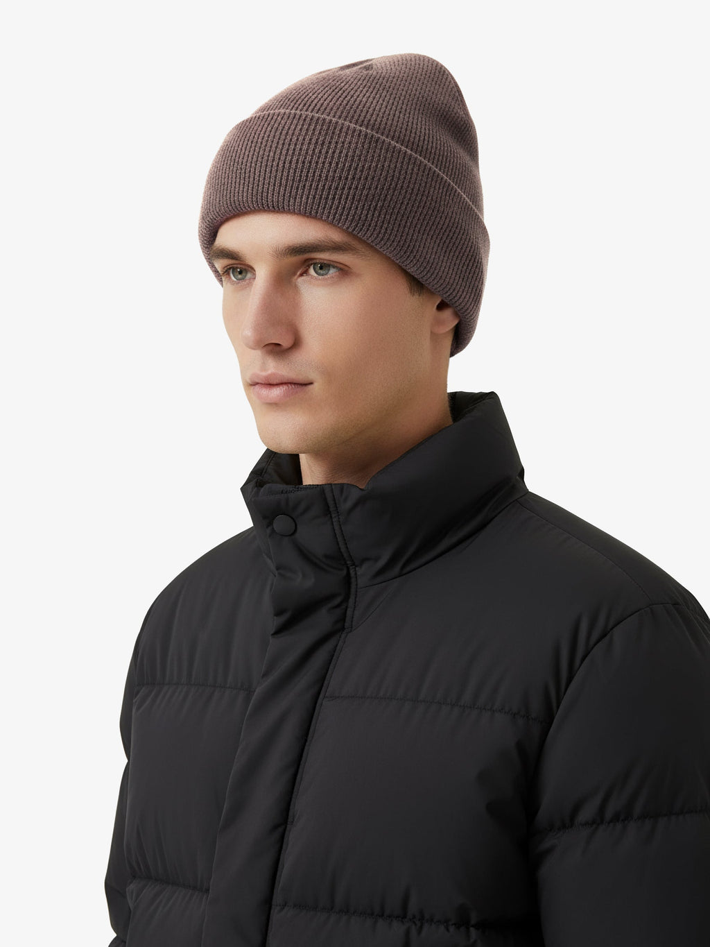 Holden Outerwear Cashmere Cuff Beanie - Desert Taupe — detail close-up