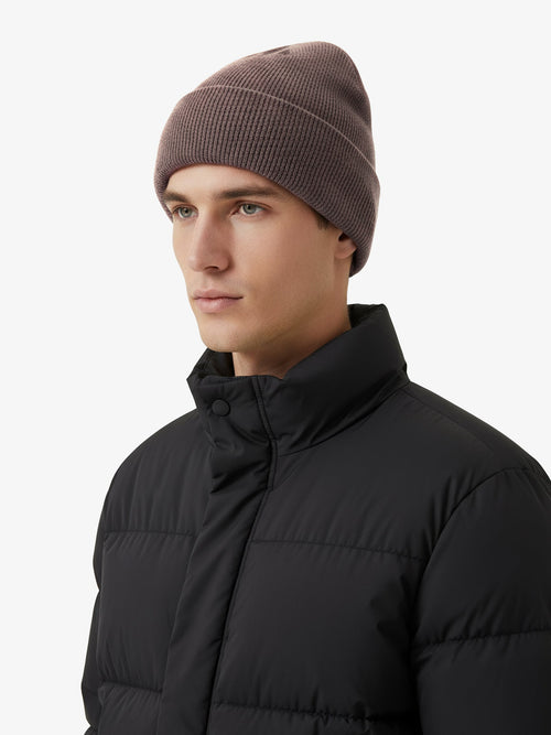 Holden Outerwear Cashmere Cuff Beanie - Desert Taupe — detail close-up