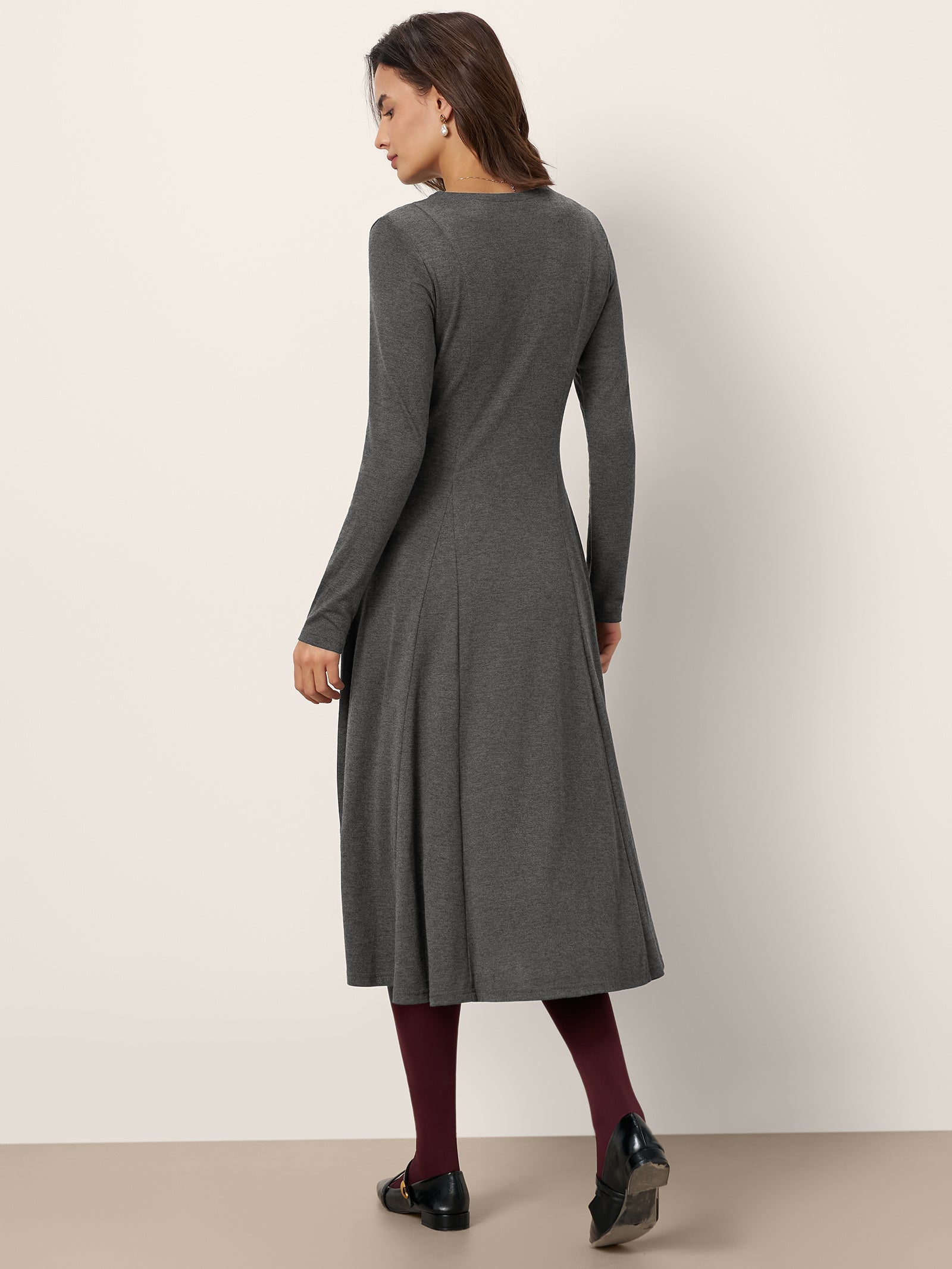 LINTICO LINTICO Cashmere Buttoned Panel Maxi Dress BREE — lifestyle worn / used context