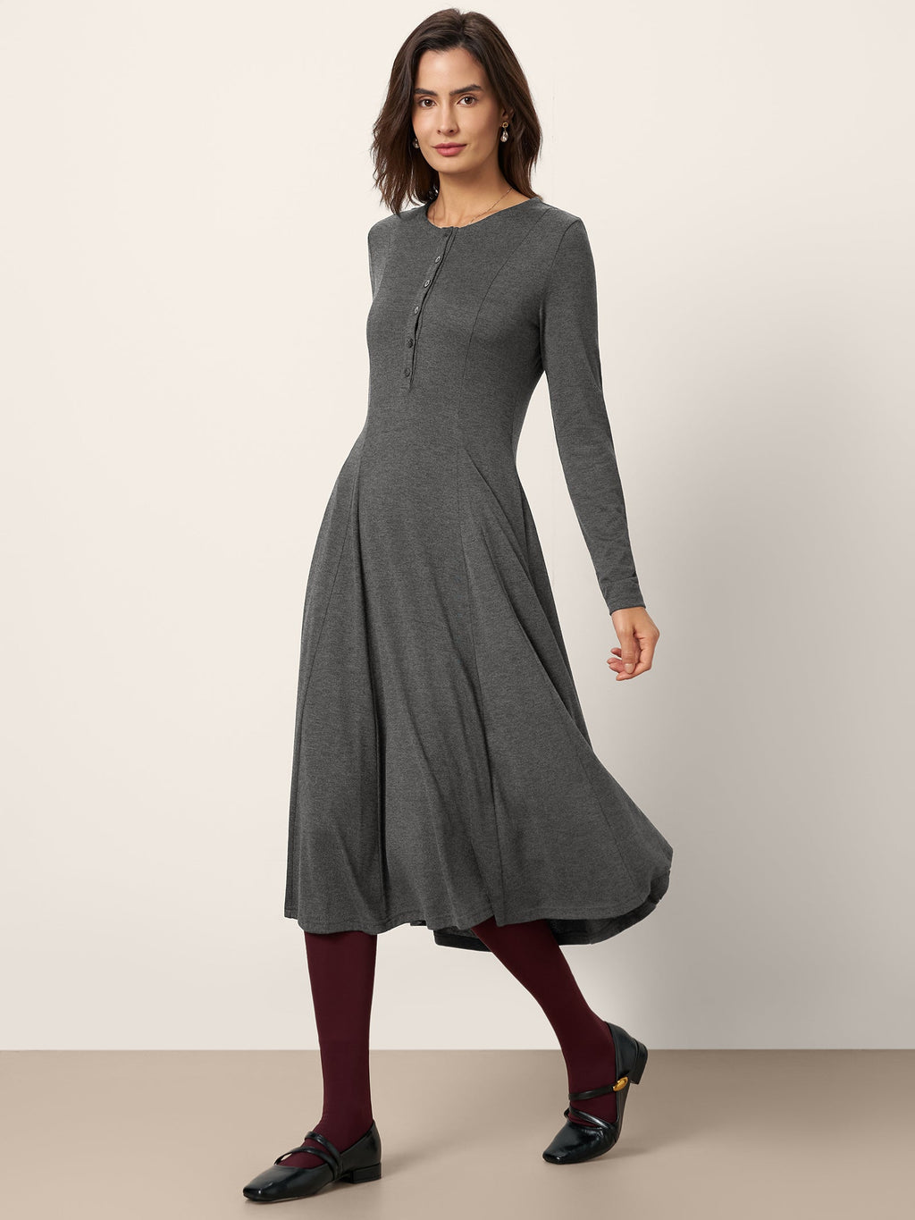 LINTICO LINTICO Cashmere Buttoned Panel Maxi Dress BREE — dresses-maxi dresses category context
