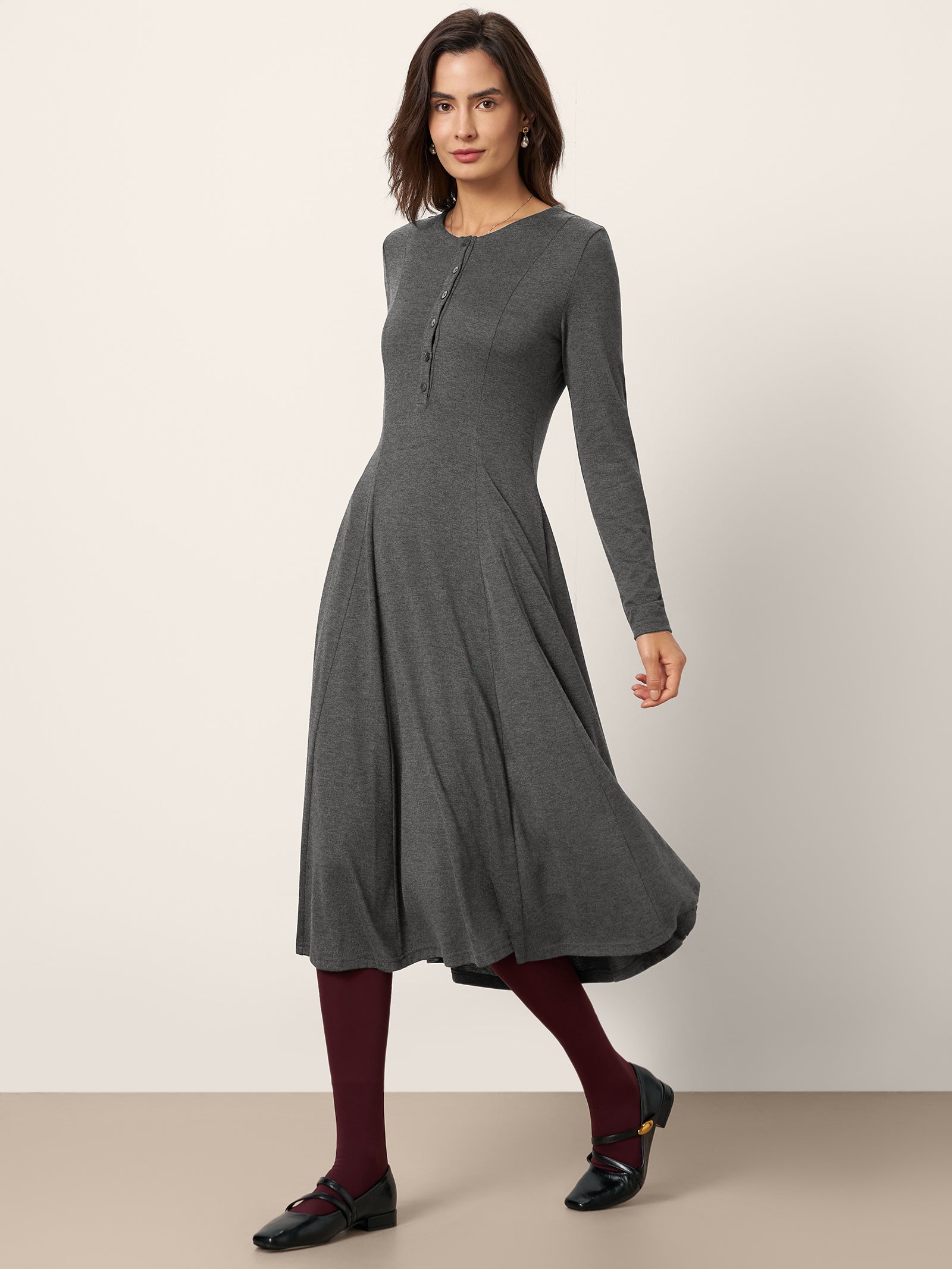 LINTICO LINTICO Cashmere Buttoned Panel Maxi Dress BREE — dresses-maxi dresses category context