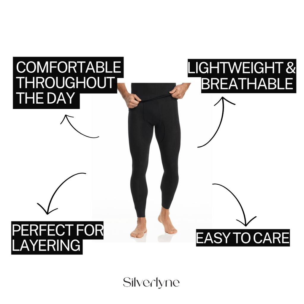 Silverlyne Cashmere and Silk | Base layer pants (Men's) — detail close-up