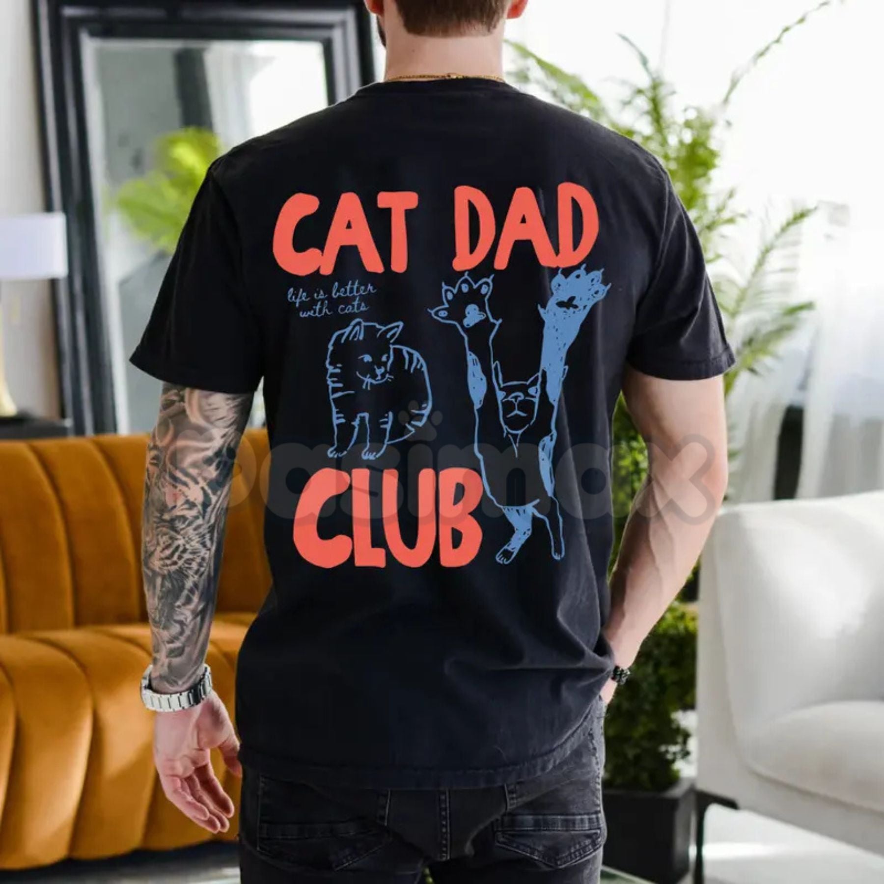 Pasimax Cat Dad Shirt - Proud Cat Owner Tee, Funny Feline Father Gift, Casual Pet Lover Apparel for Men — main product shot