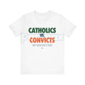 Pasimax "Catholics vs Convicts" T-Shirt - Notre Dame vs Miami 1988 Rivalry Tee, Vintage College Football History Apparel, Uni
