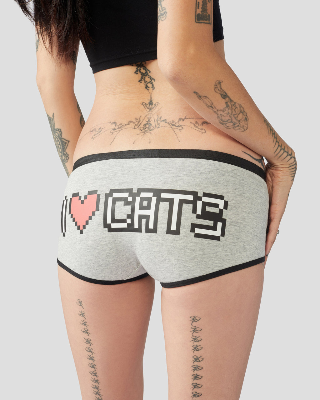 Cats n Scribbles I ♥ Cats Boyshorts — main product shot