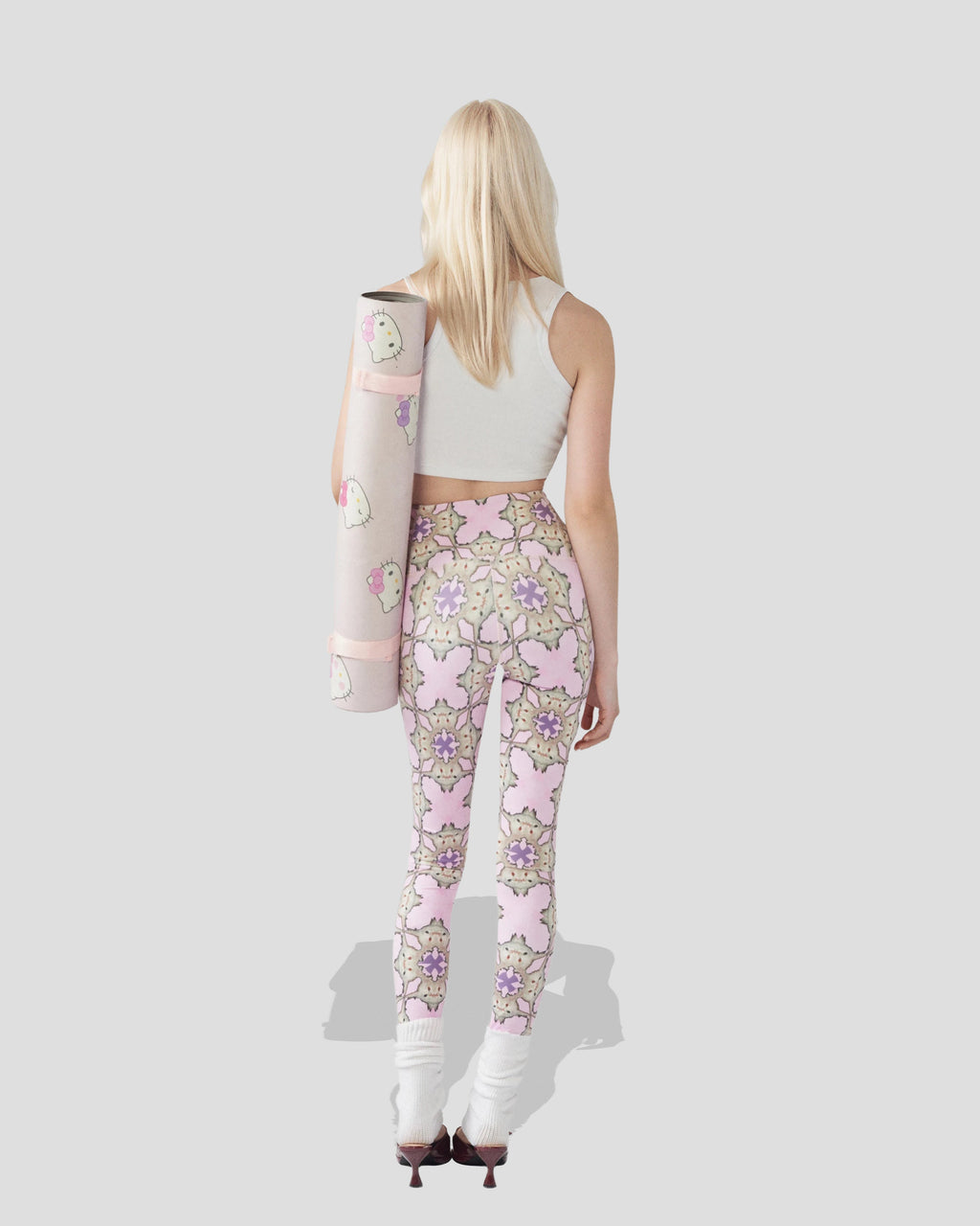 Cats n Scribbles Pink Purrfection Sculpt Leggings — detail close-up