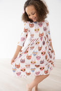 Mila & Rose ® Cattitude 3/4 Sleeve Pocket Twirl Dress — main product shot