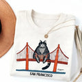 "Catzilla" San Francisco Golden Gate T-Shirt – Funny Giant Cat Movie Graphic Tee, Premium 100% Cotton Pop Culture Top, Soft Lived-In Heavyweight Cinema Nerd Shirt, Made in USA