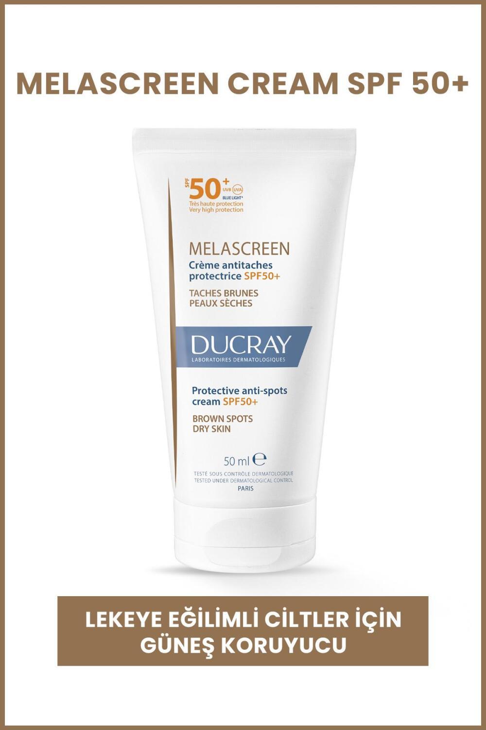 Ducray Melascreen UV Cream SPF 50+ - Anti-Spot Sunscreen for Dry Skin, Pregnancy-Safe