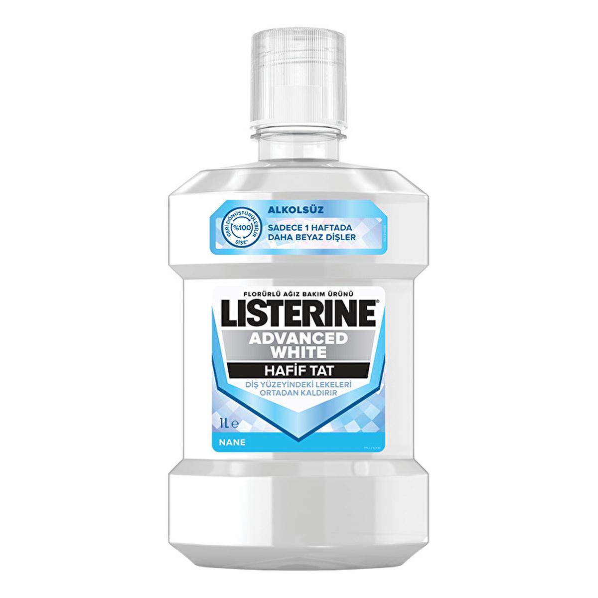 Listerine Advanced White Mouthwash for Whitening Teeth - 1000 ml Advanced Oral Care