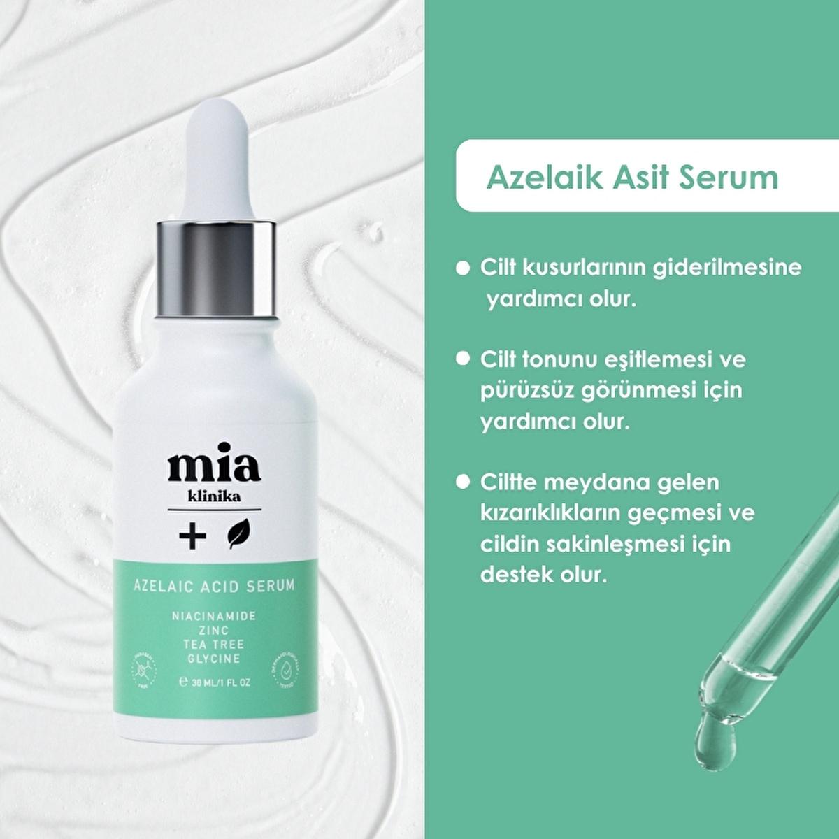 Mia Klinika Azelaic Acid Serum: Acne, Blemish & Hyperpigmentation Treatment | Tea Tree Oil & Zinc Infused | Reduce Redness & Even Skin Tone