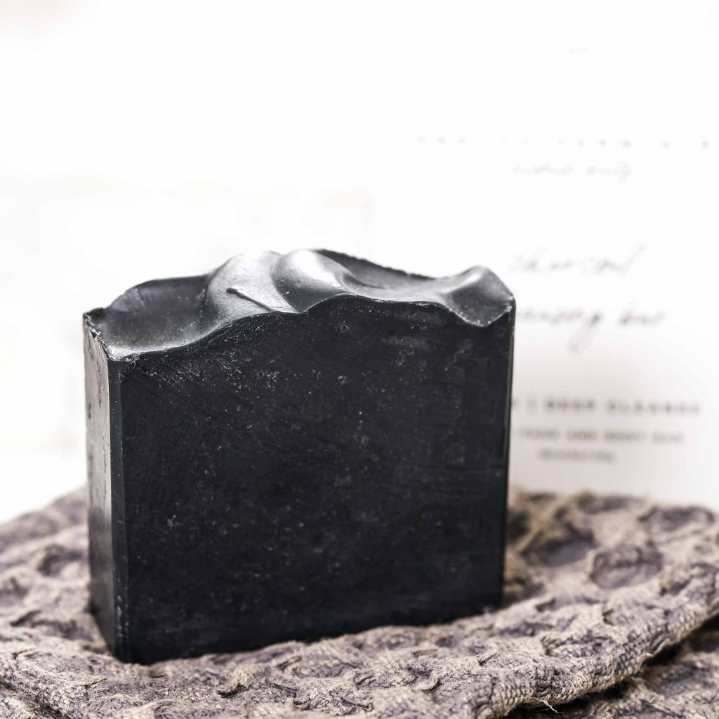 Pretty farm girl Clarifying Charcoal Bar Handmade Tallow and Goat Milk Soap Bar — detail close-up
