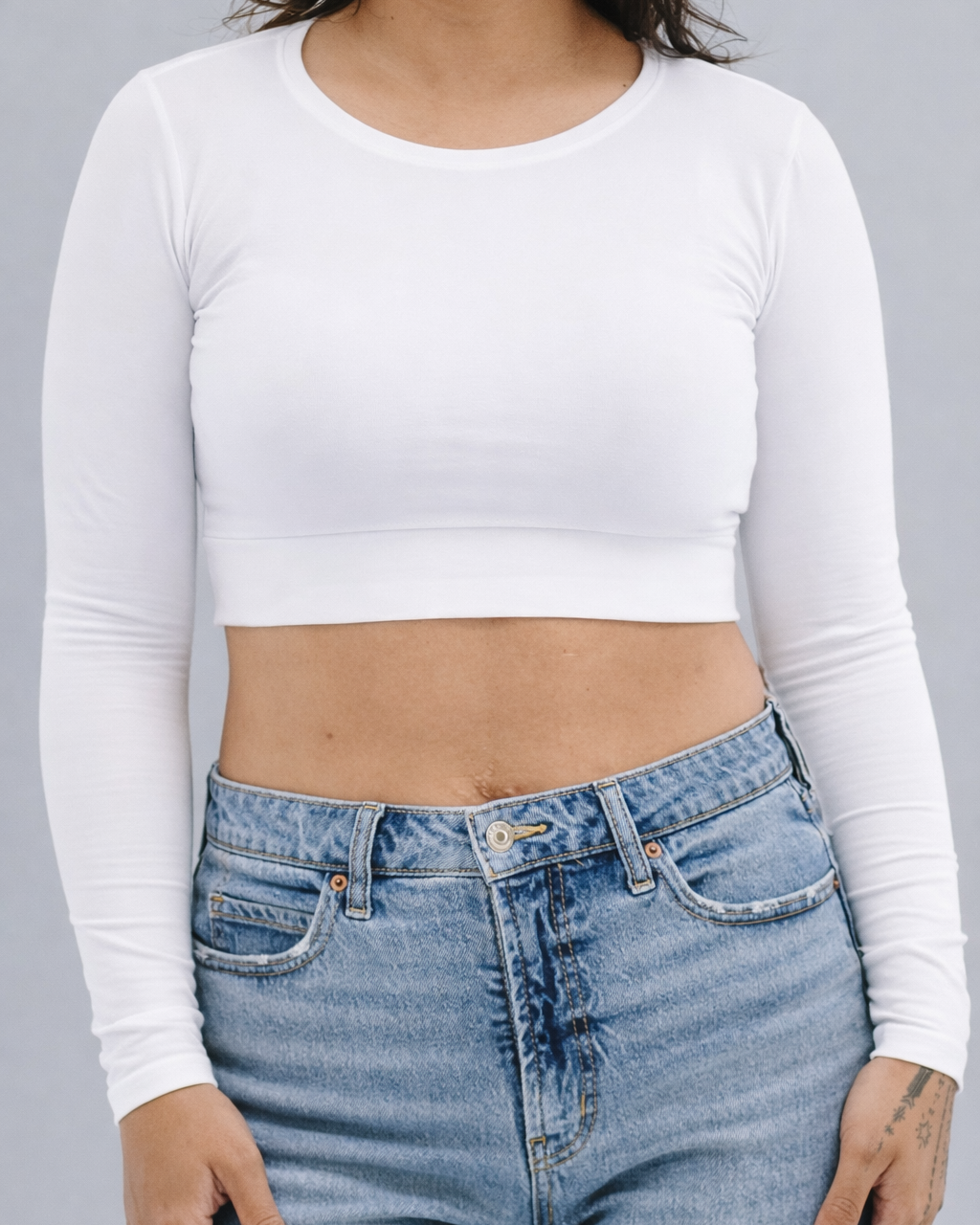 HALFTEE Layering Fashions Crew Neck Long Sleeve Halftee — Long Sleeve detail