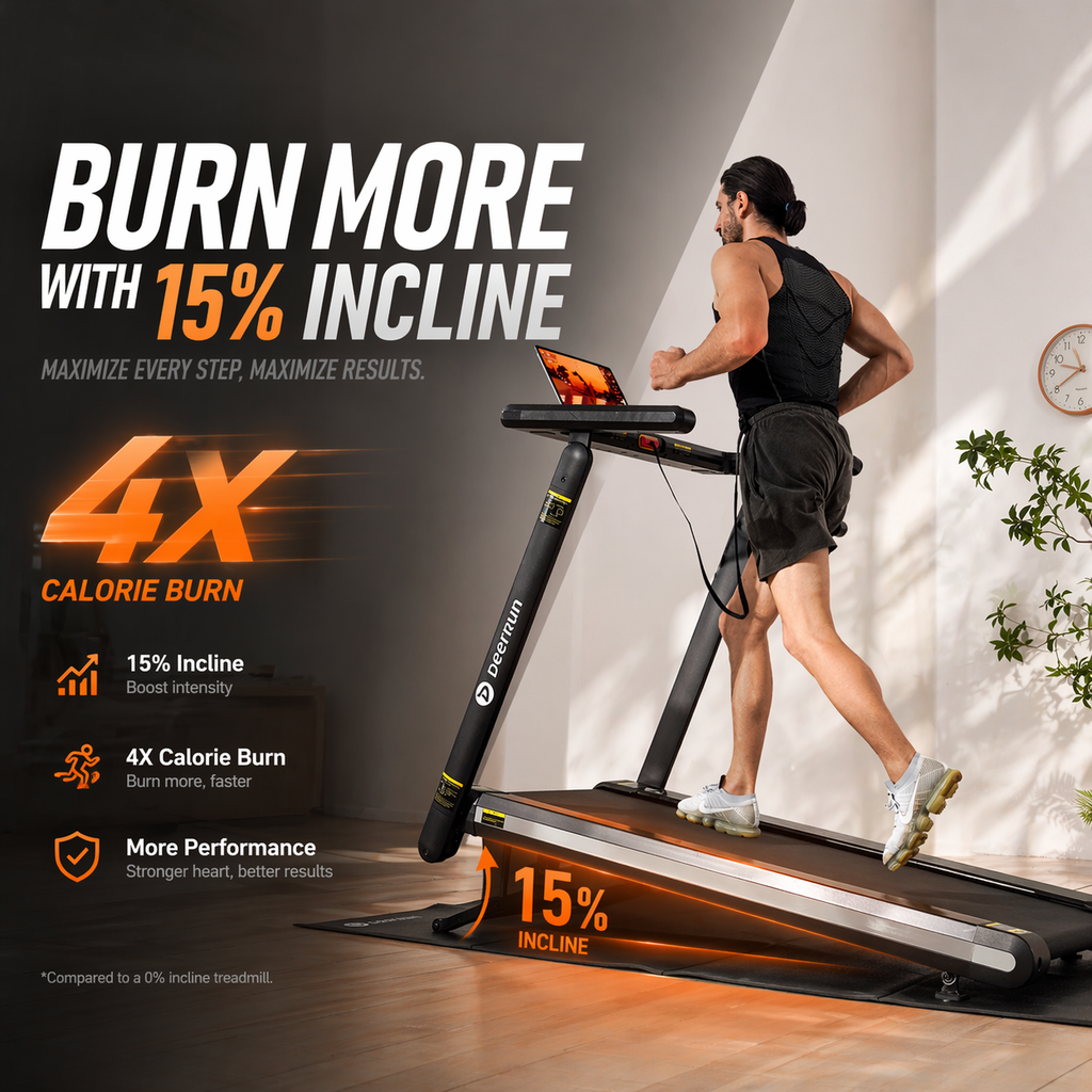 DeerRun X20 Incline Home Treadmill with 15% Auto Incline & Full Running Deck | 400 lbs, 11.3 mph – DeerRun®, view 2