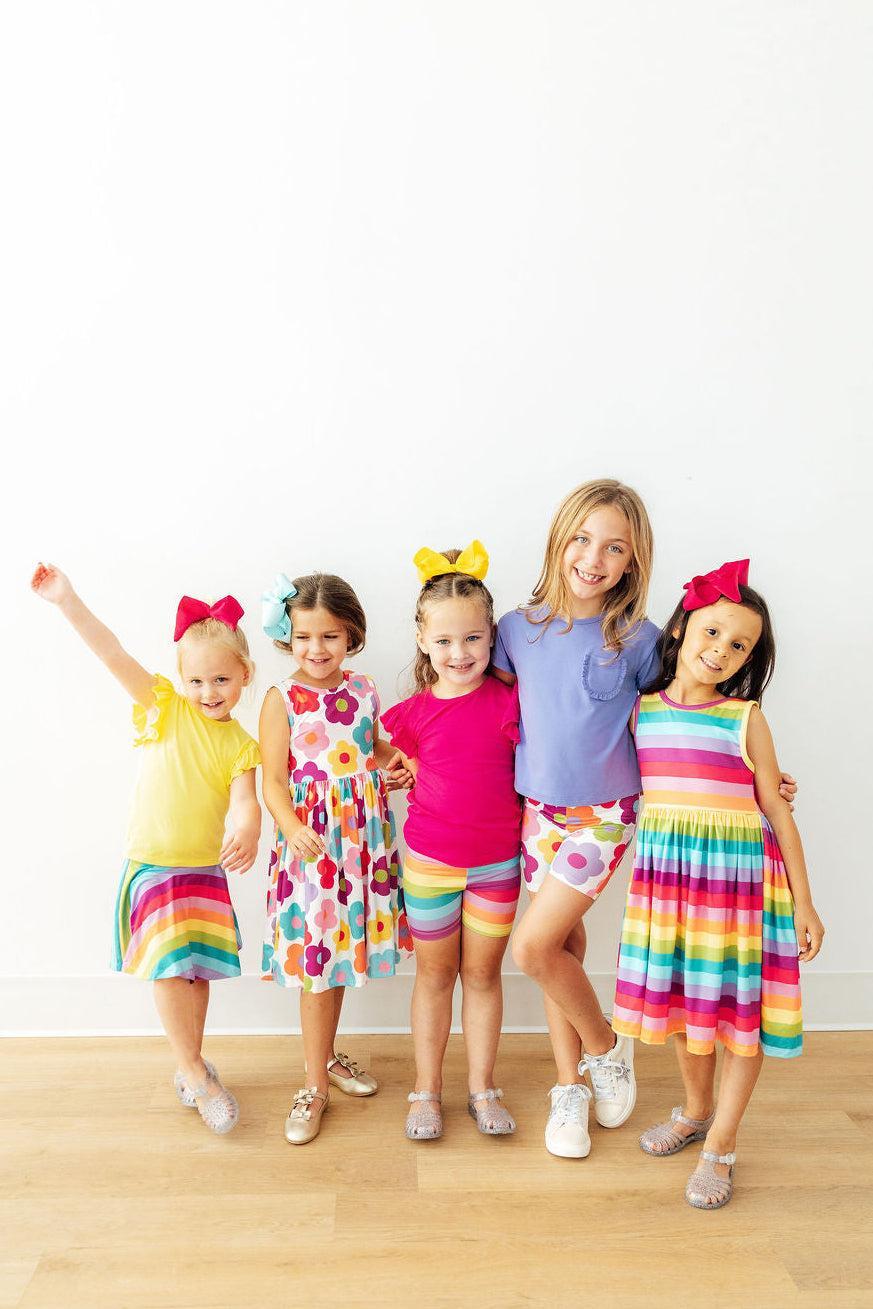 Mila & Rose ® Cheerful Stripes Tank Twirl Dress — detail close-up