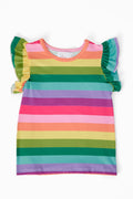 Mila & Rose ® Cheerful Stripes S/S Ruffle Tee — main product shot