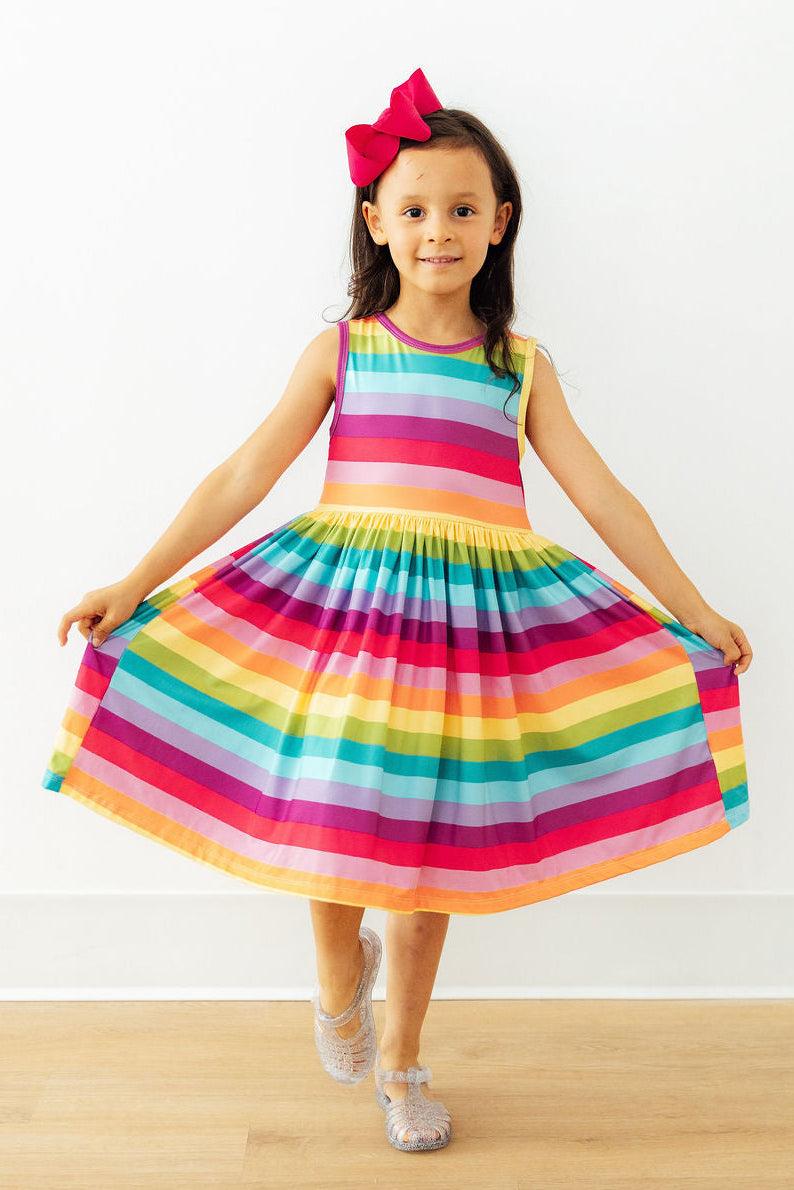 Mila & Rose ® Cheerful Stripes Tank Twirl Dress — lifestyle context