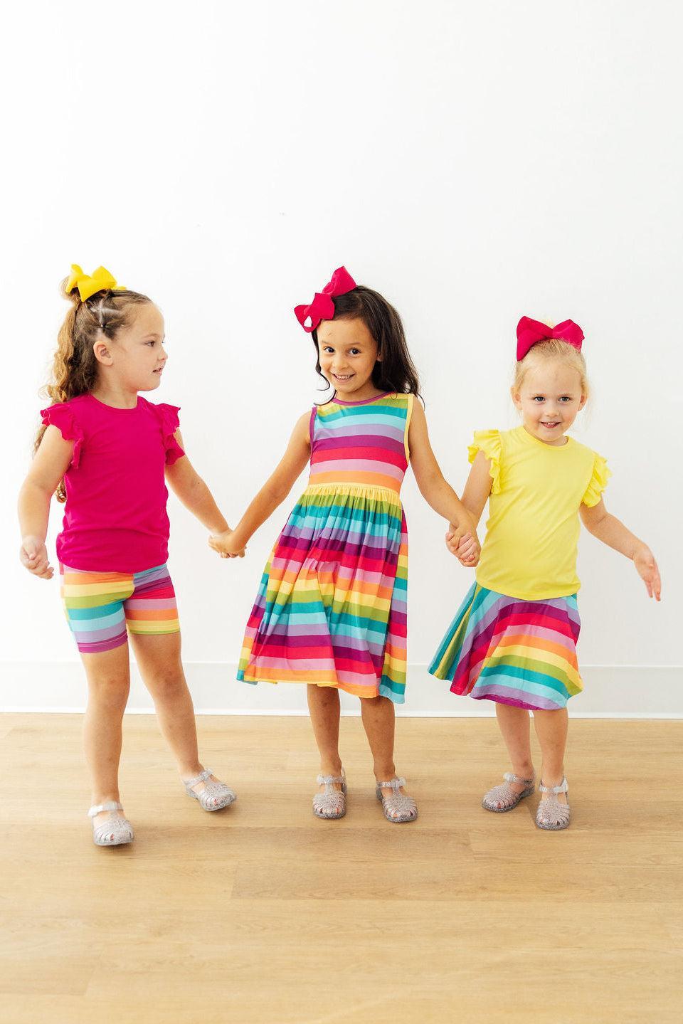 Mila & Rose ® Cheerful Stripes Twirl Skort — side view
