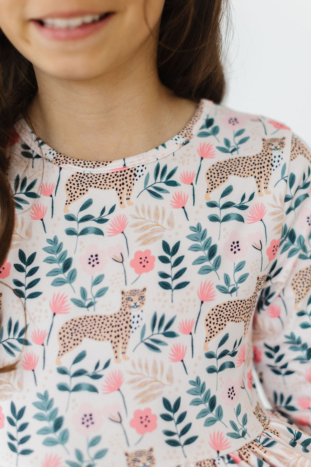 Mila & Rose ® Cheetah Girl 3/4 Sleeve Pocket Twirl Dress — main product shot