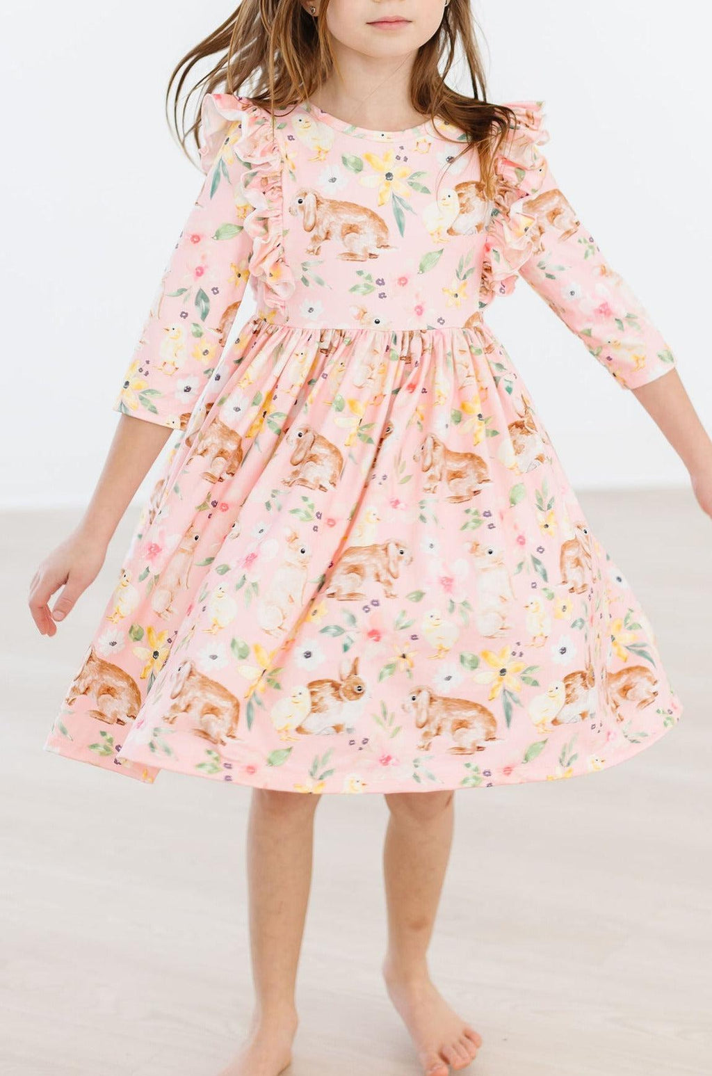 Mila & Rose ® Chicks & Bunnies Ruffle Twirl Dress — alternative angle