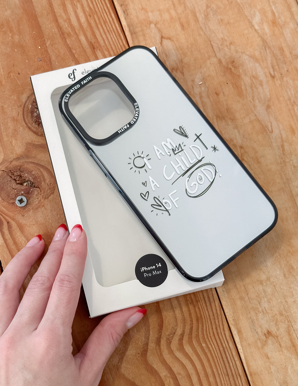Elevated Faith Child of God Mirror Phone Case — lifestyle context