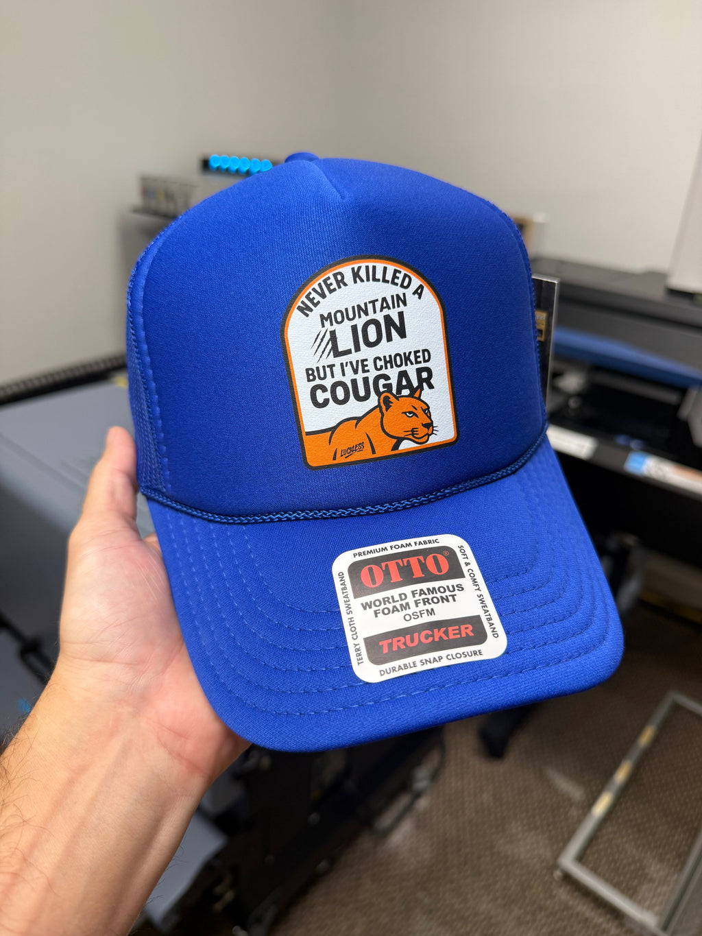 Choked a Cougar Trucker Hat — view 2