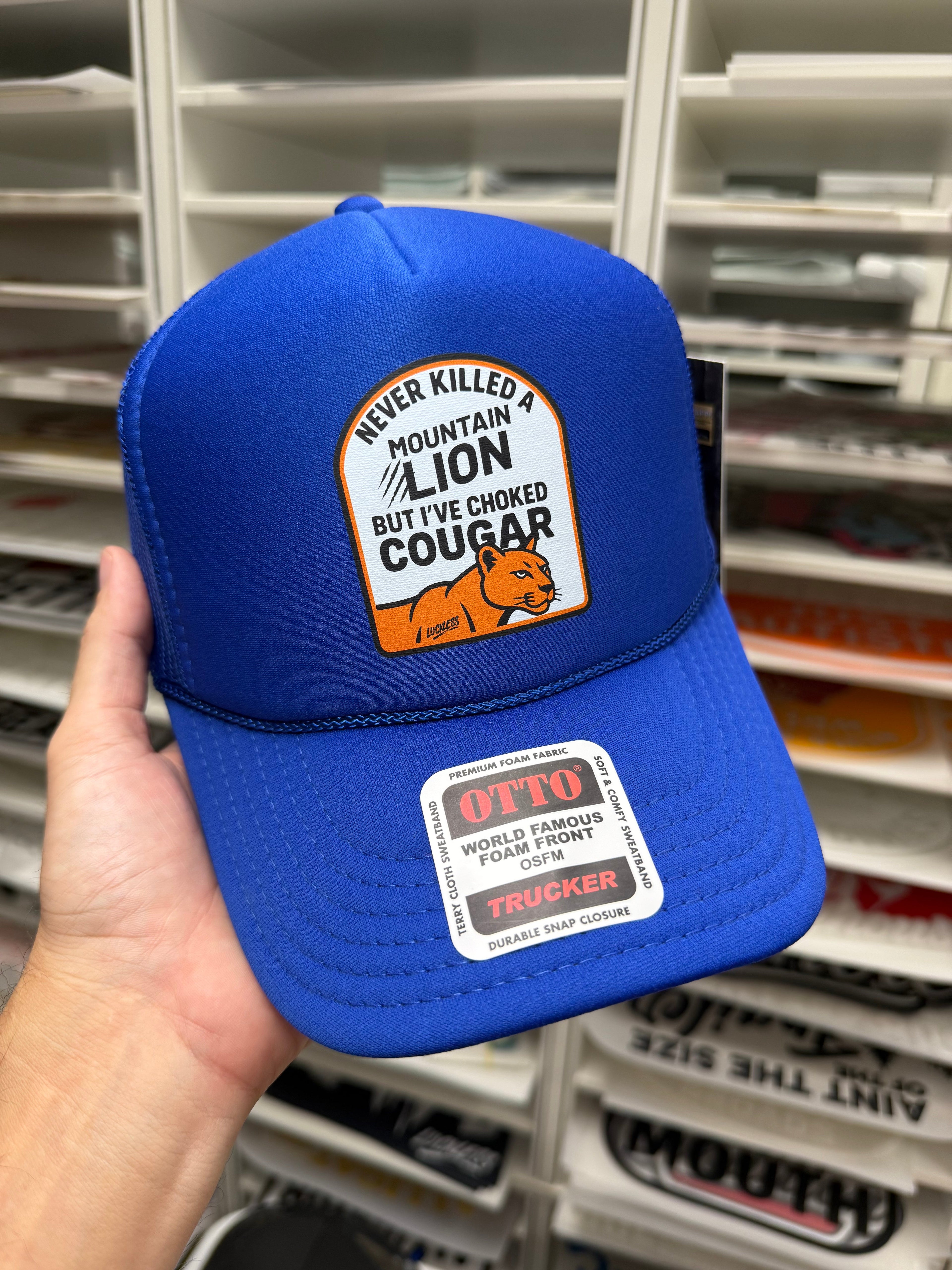 Choked a Cougar Trucker Hat — view 3