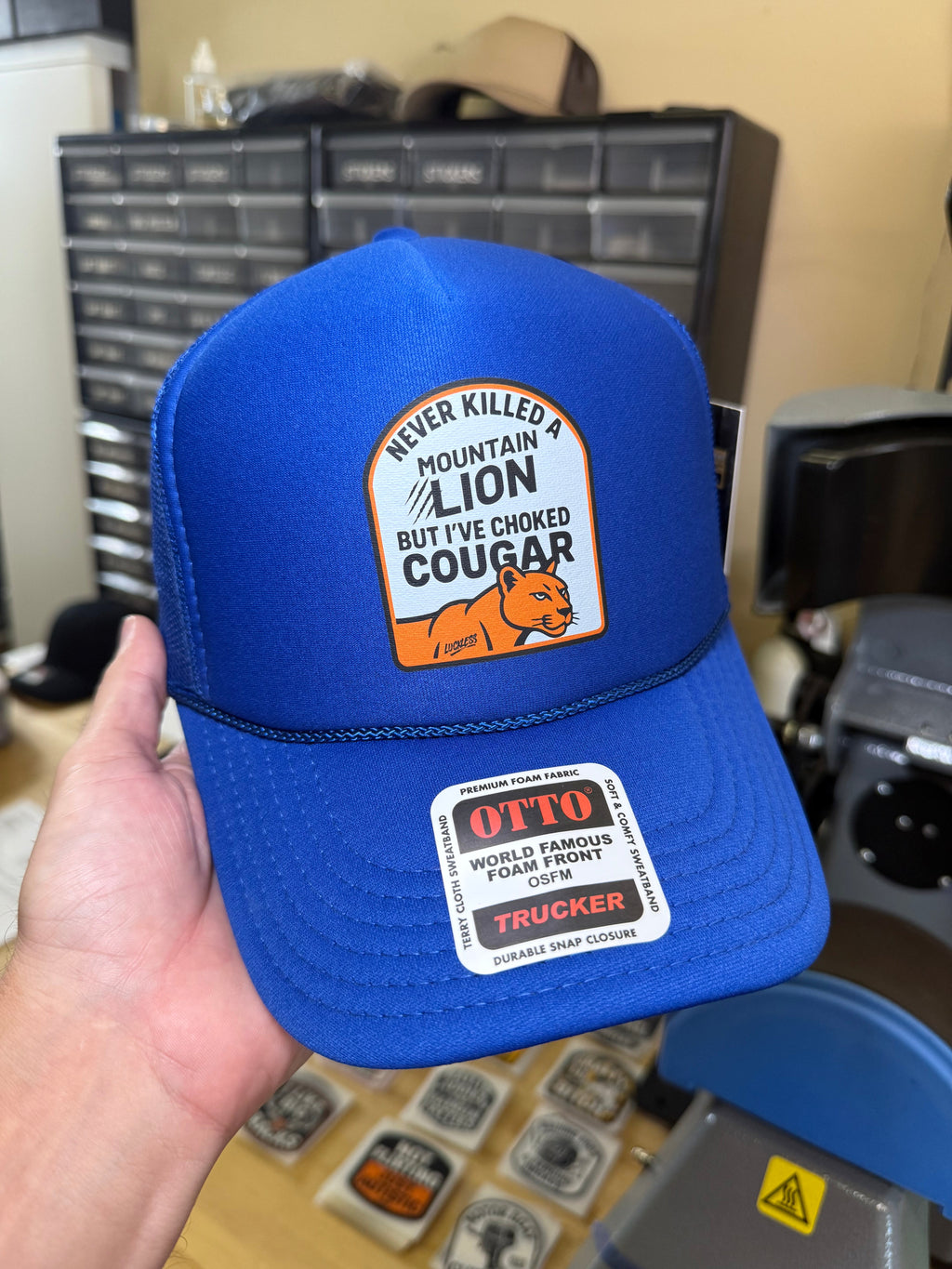 Choked a Cougar Trucker Hat — view 4