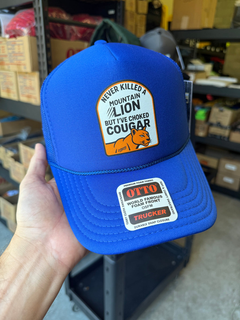 Choked a Cougar Trucker Hat — view 5