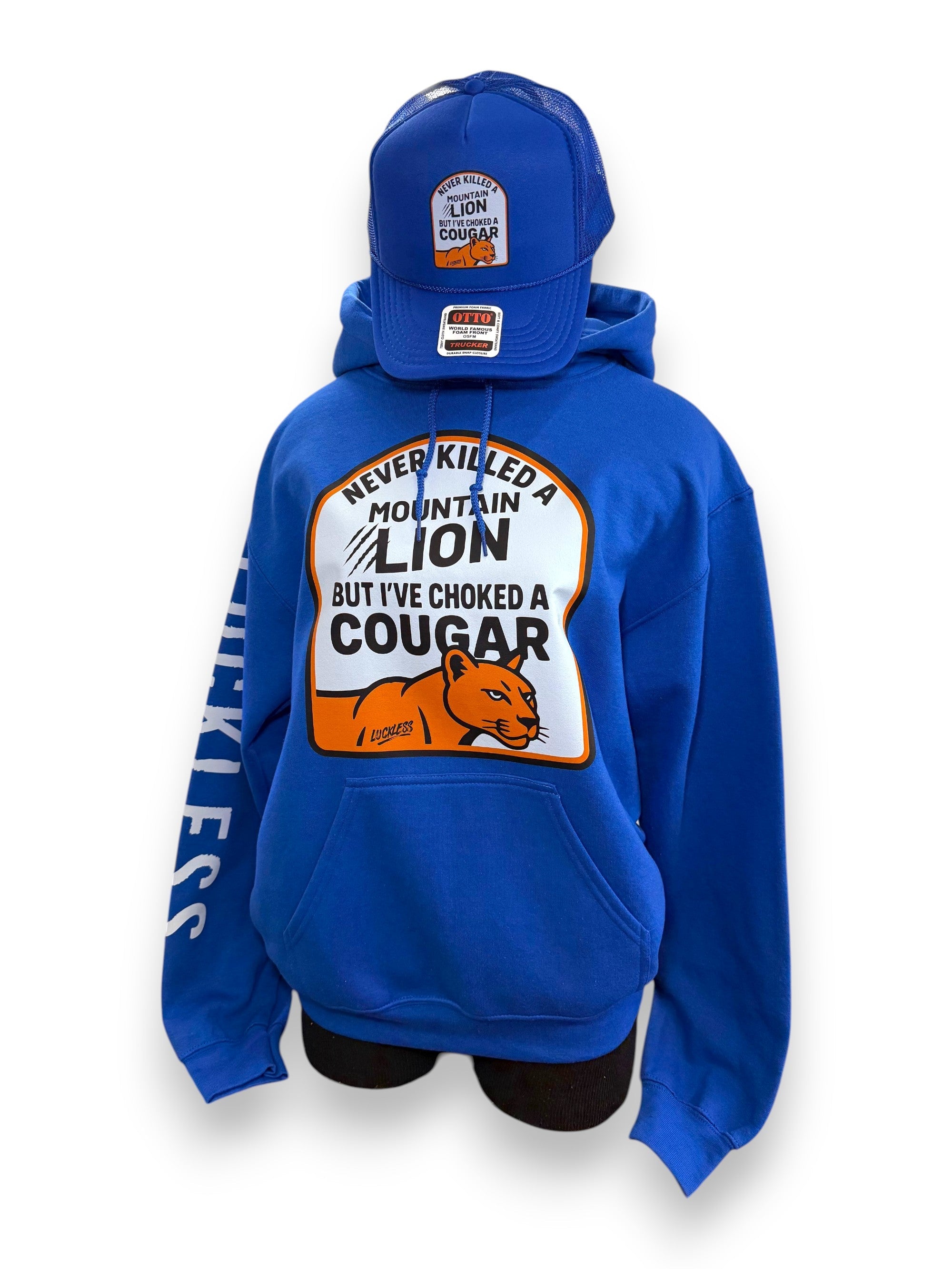 Luckless Outfitters Choked a Cougar Hoodie — main product shot