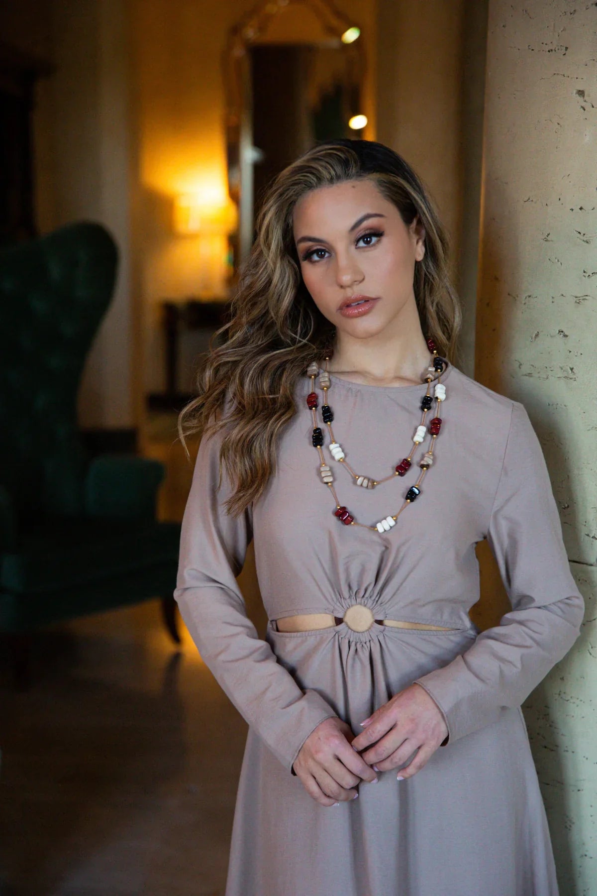 KADOU BOUTIQUE Christine Necklace - Fall Colors — detail close-up