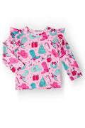 Mila & Rose ® Christmas Cowgirl L/S Ruffle Tee — main product shot