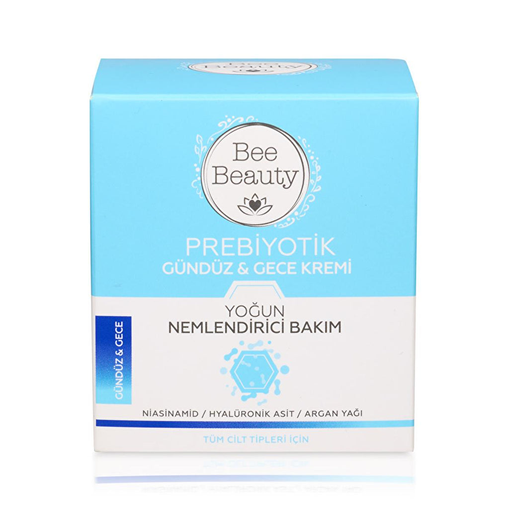 Bee Beauty Prebiotic Day & Night Cream - Hyaluronic Acid & Glycerin Moisturizing Cream for Hydrated Skin, 50ml
