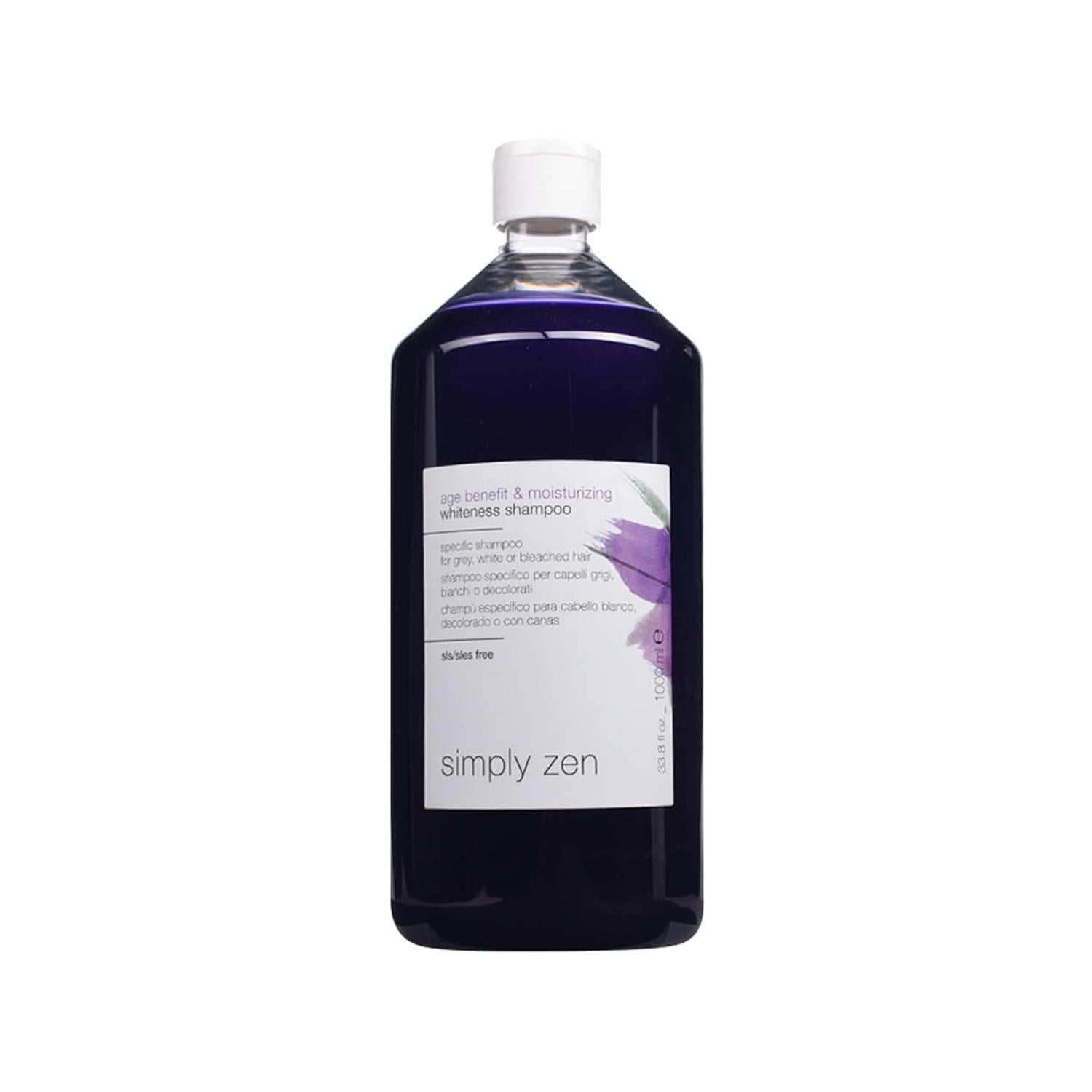 Simply Zen Age Benefit & Moisturizing Whiteness Shampoo: Hydrate, Brighten & Enhance Mature Gray Hair - 33.81 fl oz