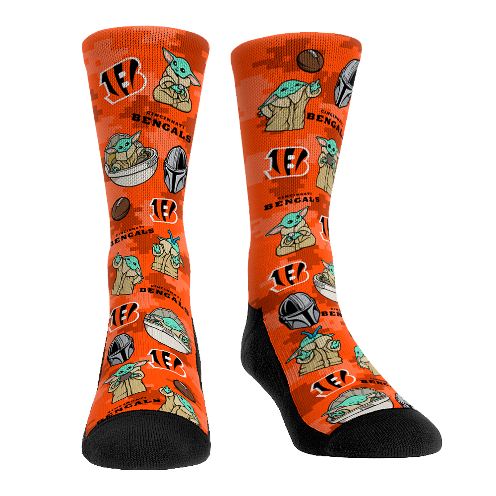 Rock 'Em Socks Rock 'Em Socks Cincinnati Bengals - Star Wars  - Grogu All-Over — main product shot