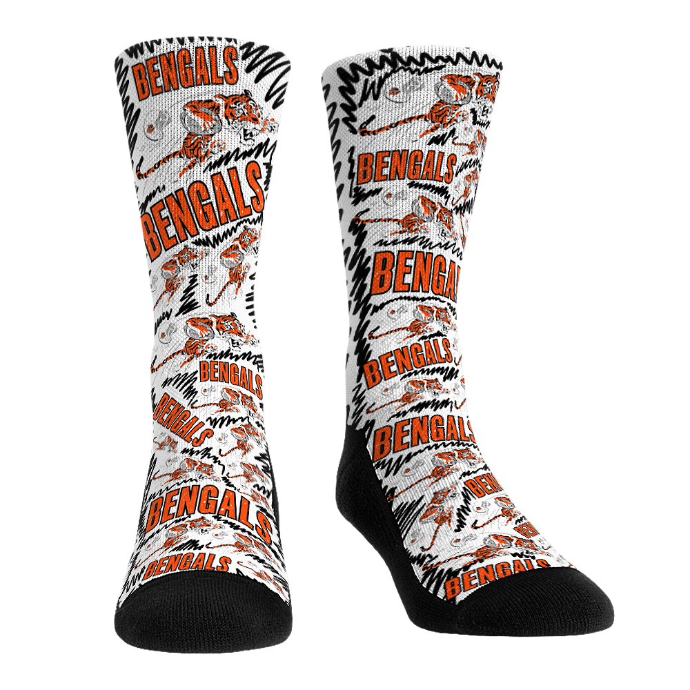 Rock 'Em Socks Rock 'Em Socks Cincinnati Bengals - Throwback Logo Sketch — main product shot