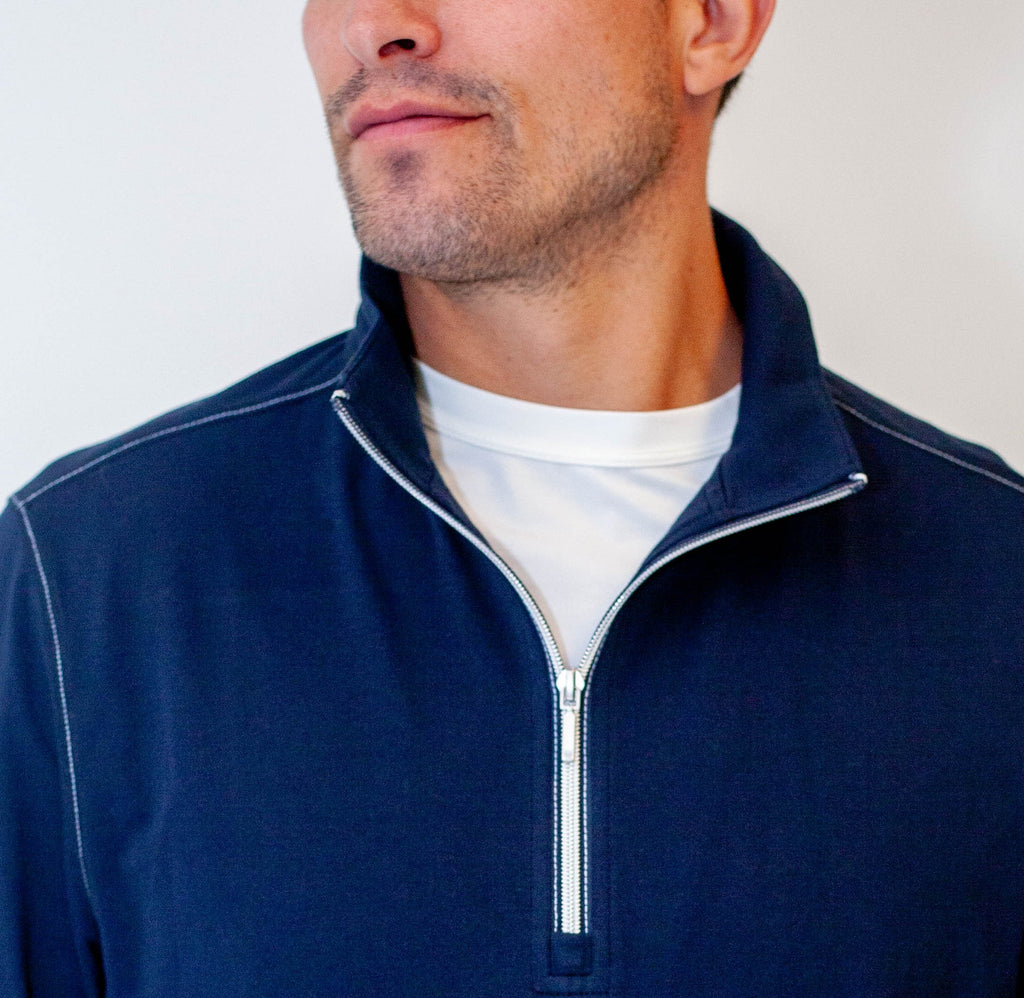 Buki Buki Cinqo Travel Half Zip - Navy — back view