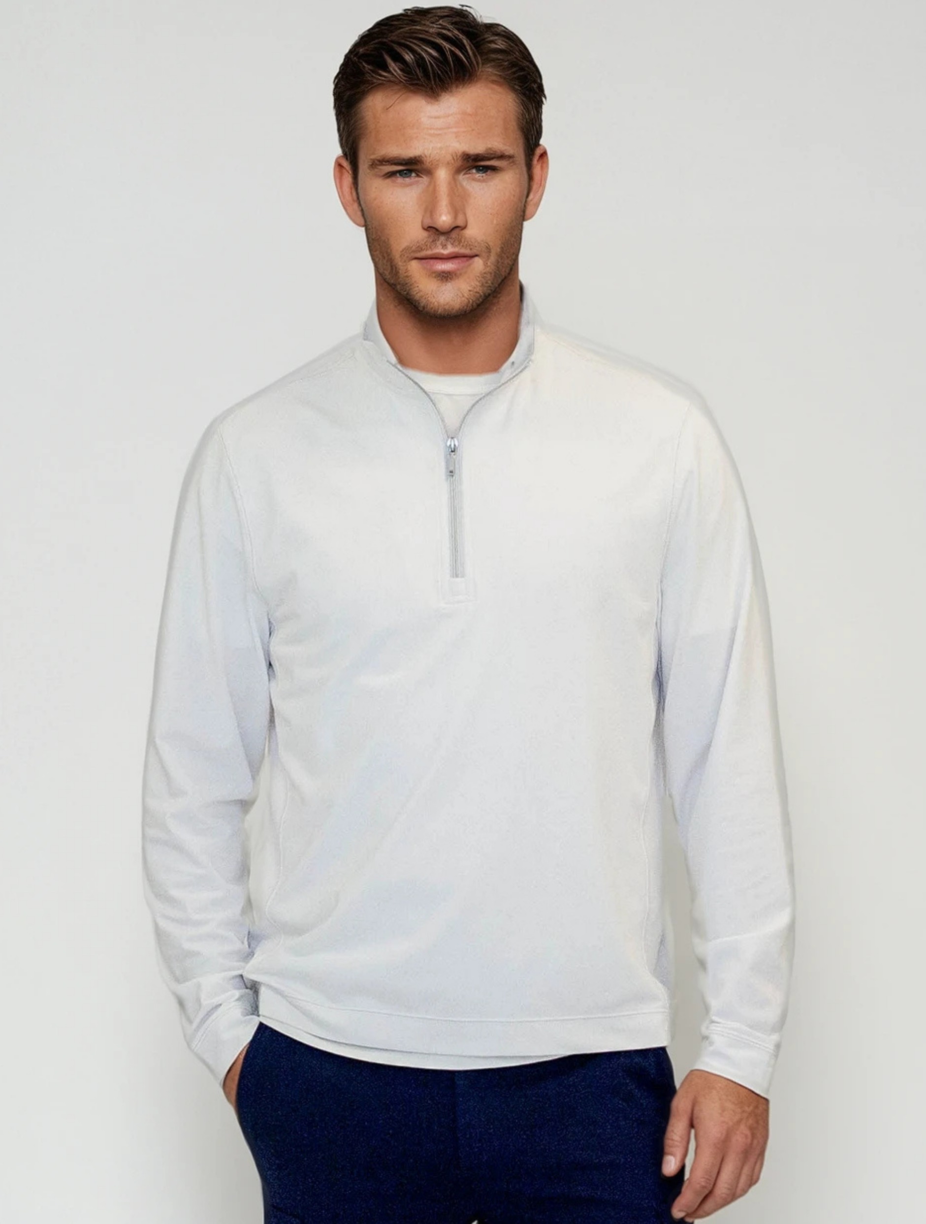 Buki Buki Cinqo Travel Half Zip - White — main product shot