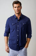Buki Buki’s Cinqo Western Tech Shirt - Navy — main product shot