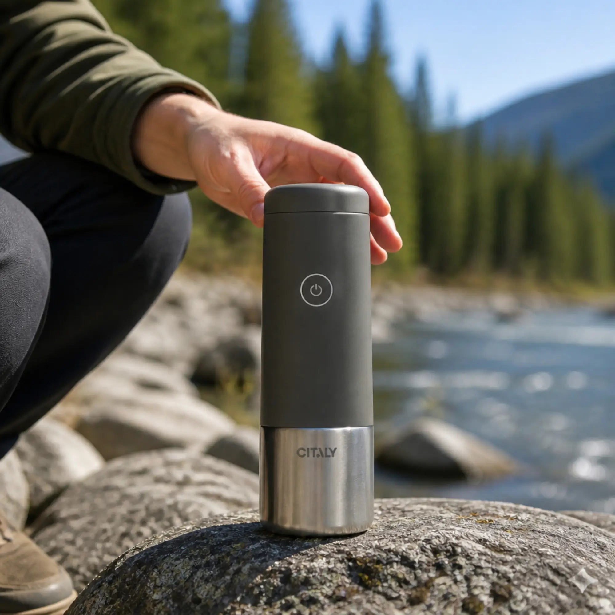 Citaly GO-1 Portable Espresso Machine, Fast Self-Heating, PD 3.0 Fast Charge, 3*2500mAh, Capsule & Ground Coffee Compatible –