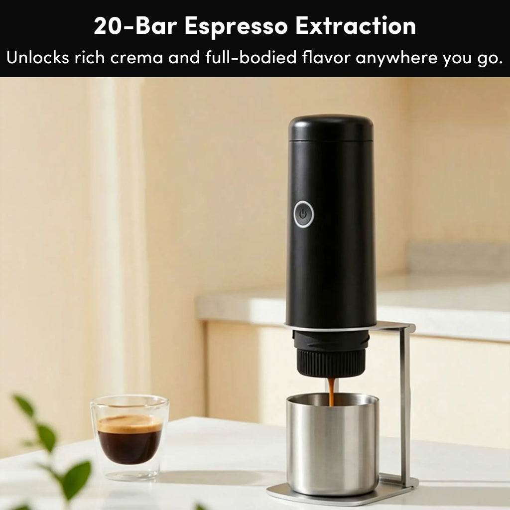 Citaly GO-1 Portable Espresso Machine, Fast Self-Heating, PD 3.0 Fast Charge, 3*2500mAh, Capsule & Ground Coffee Compatible –