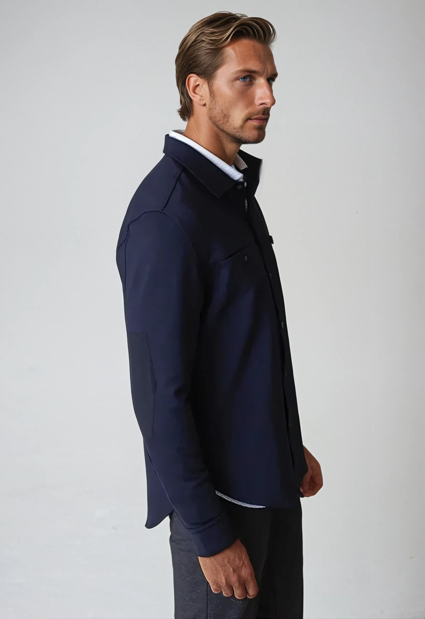 City CPO Shirt Jacket - Navy — view 4