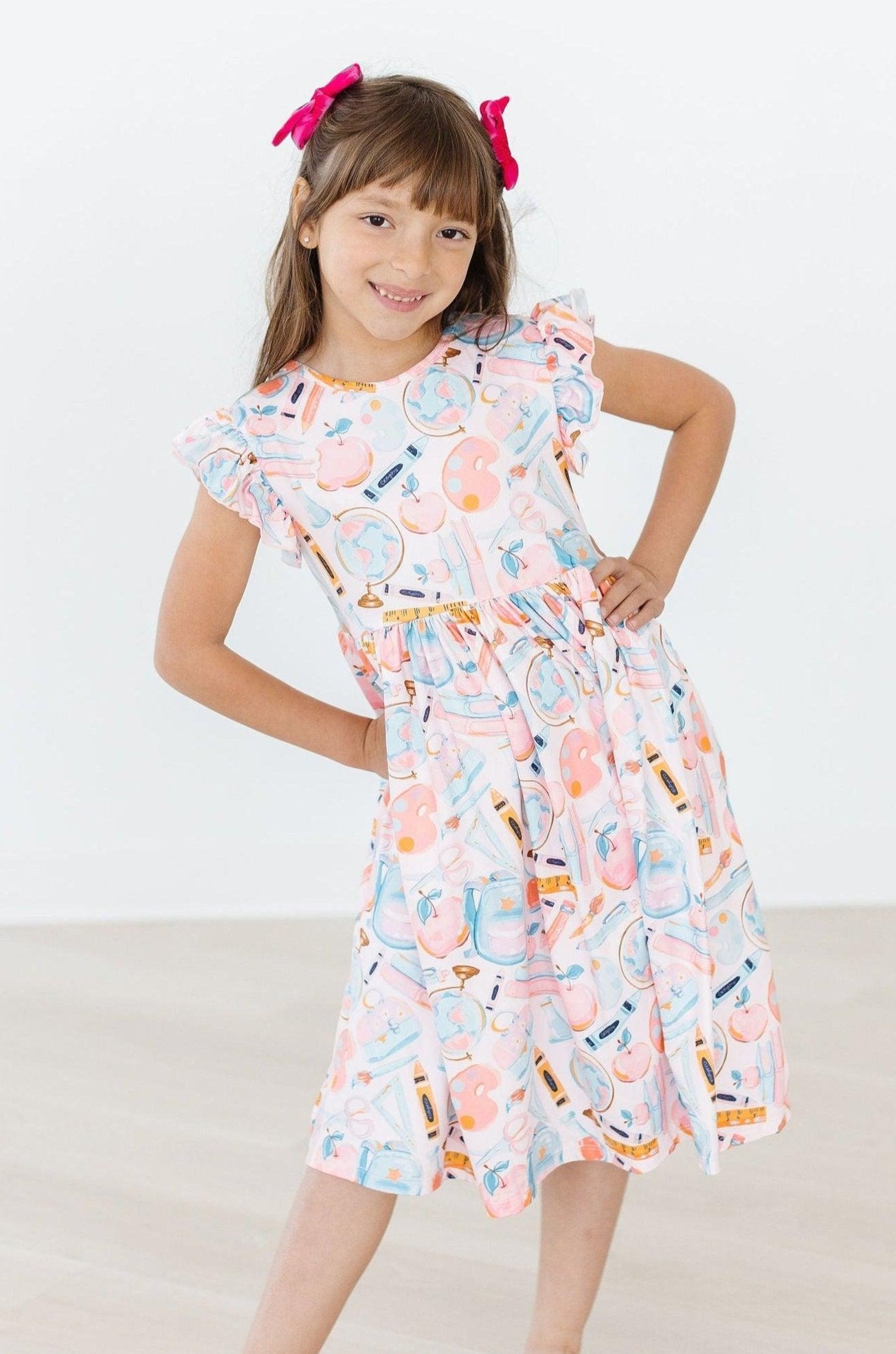 Mila & Rose ® Class Act Flutter Sleeve Twirl Dress — detail close-up