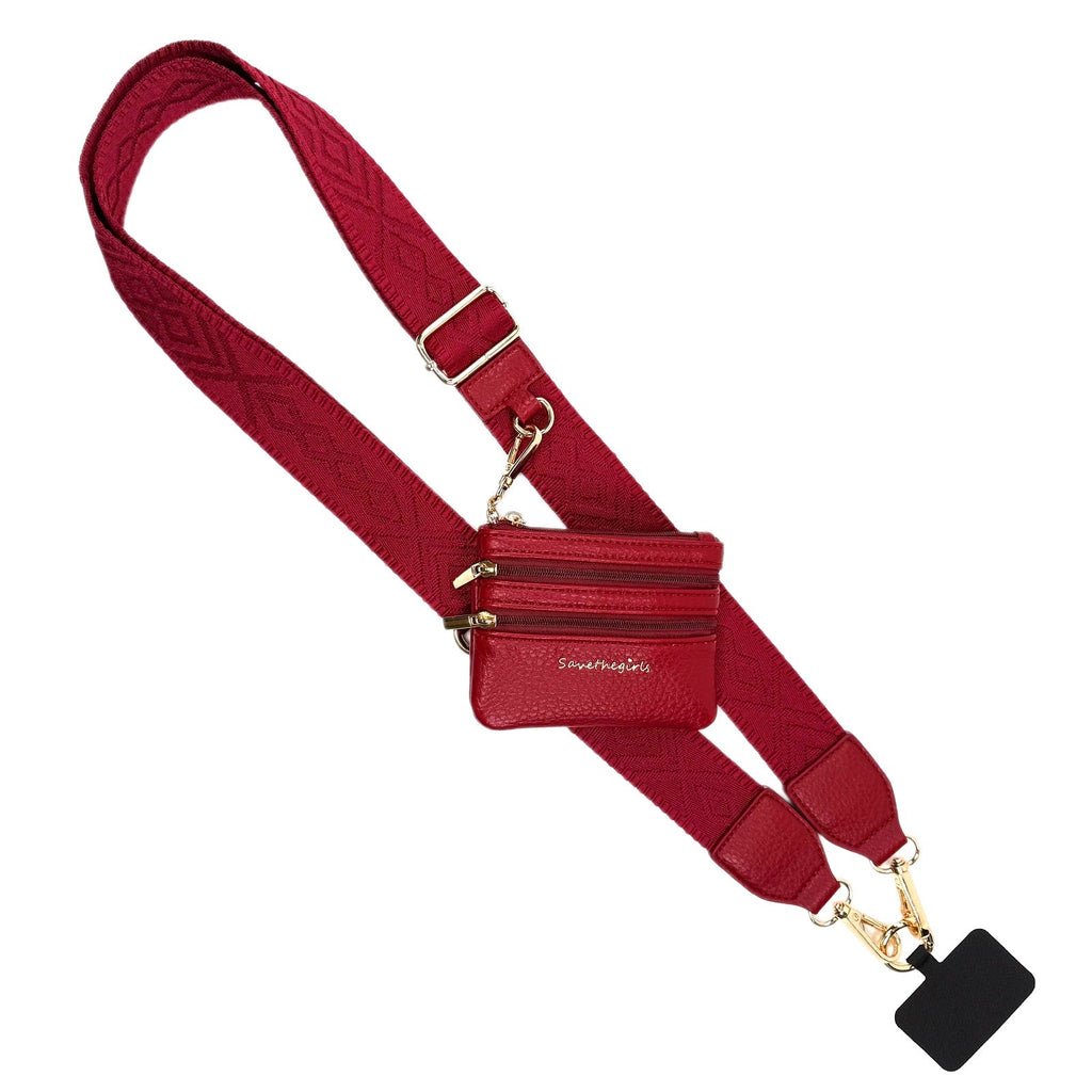 SaveTheGirls Clip & Go Strap w/Zippered Pouch Classic — fabric or material detail