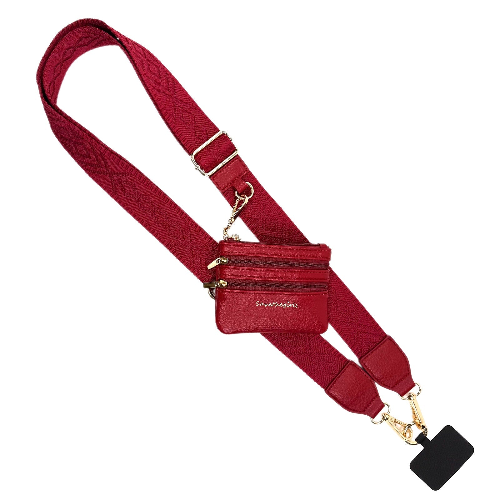 SaveTheGirls Clip & Go Strap w/Zippered Pouch Classic — fabric or material detail