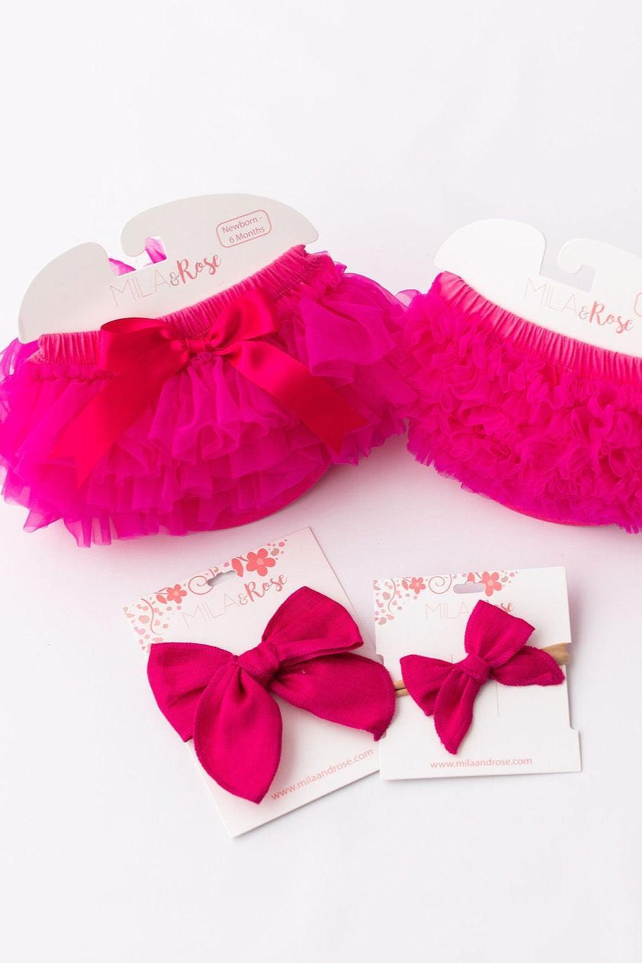 Mila & Rose ® Hot Pink Ruffle Tutu Bloomer — detail close-up
