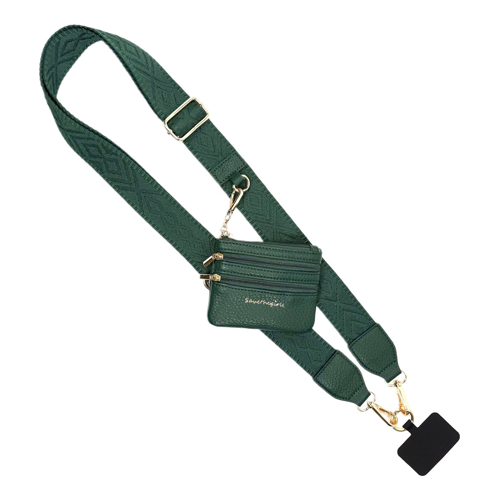 SaveTheGirls Clip & Go Strap w/Zippered Pouch Classic — product on model