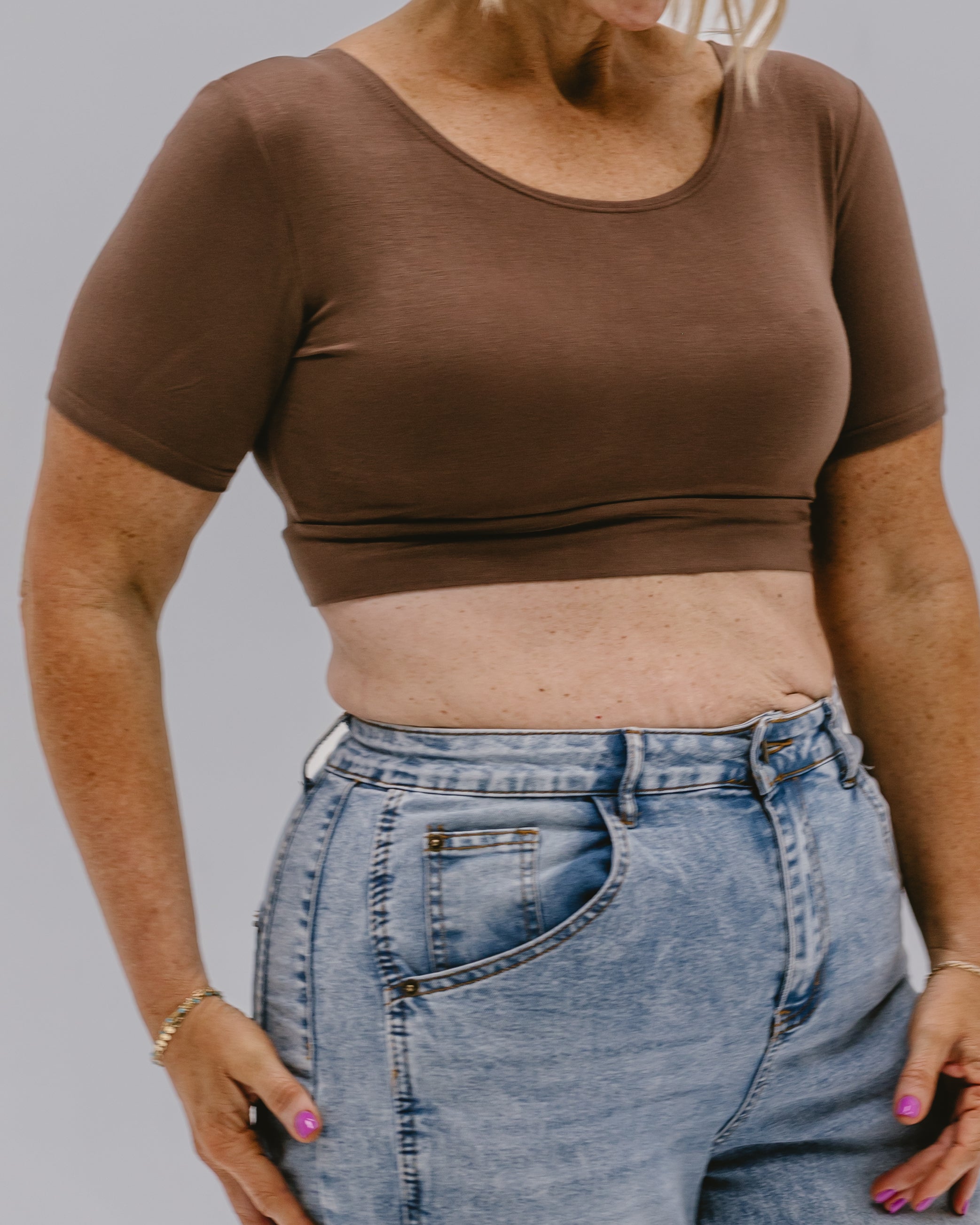 HALFTEE Layering Fashions Classic Boyfriend Halftee — lifestyle worn / used context